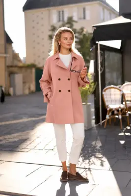 Francine Short Trench Coat - Nude pink — photo 2