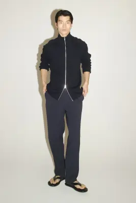 Pantalon Four-way Stretch Regular Fit - Bleu marine — photo 2
