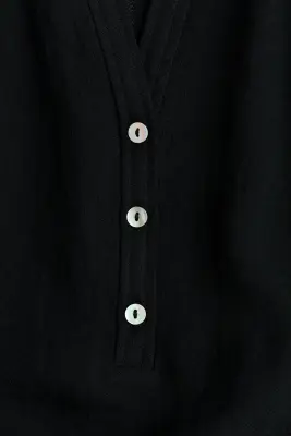 Robe oversize avec ceinture à nouer - Noir — photo 4