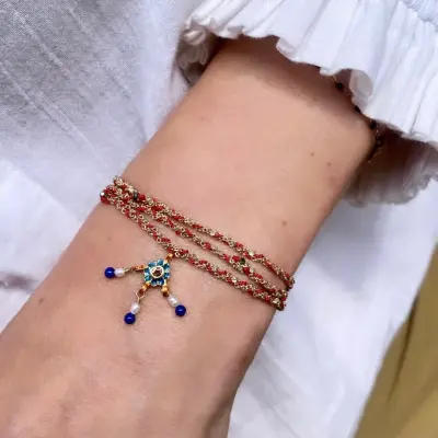Bracelet gold red - Marie Laure Chamorel — photo 3
