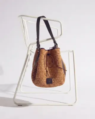 Panier Sola raphia et chocolat — photo 4