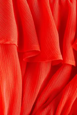 Robe volantée à bretelles fines - Rouge — photo 3