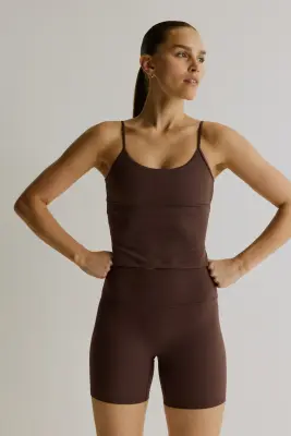 Top de sport avec soutien-gorge intégré SoftMove™ - Moka chocolat — photo 1