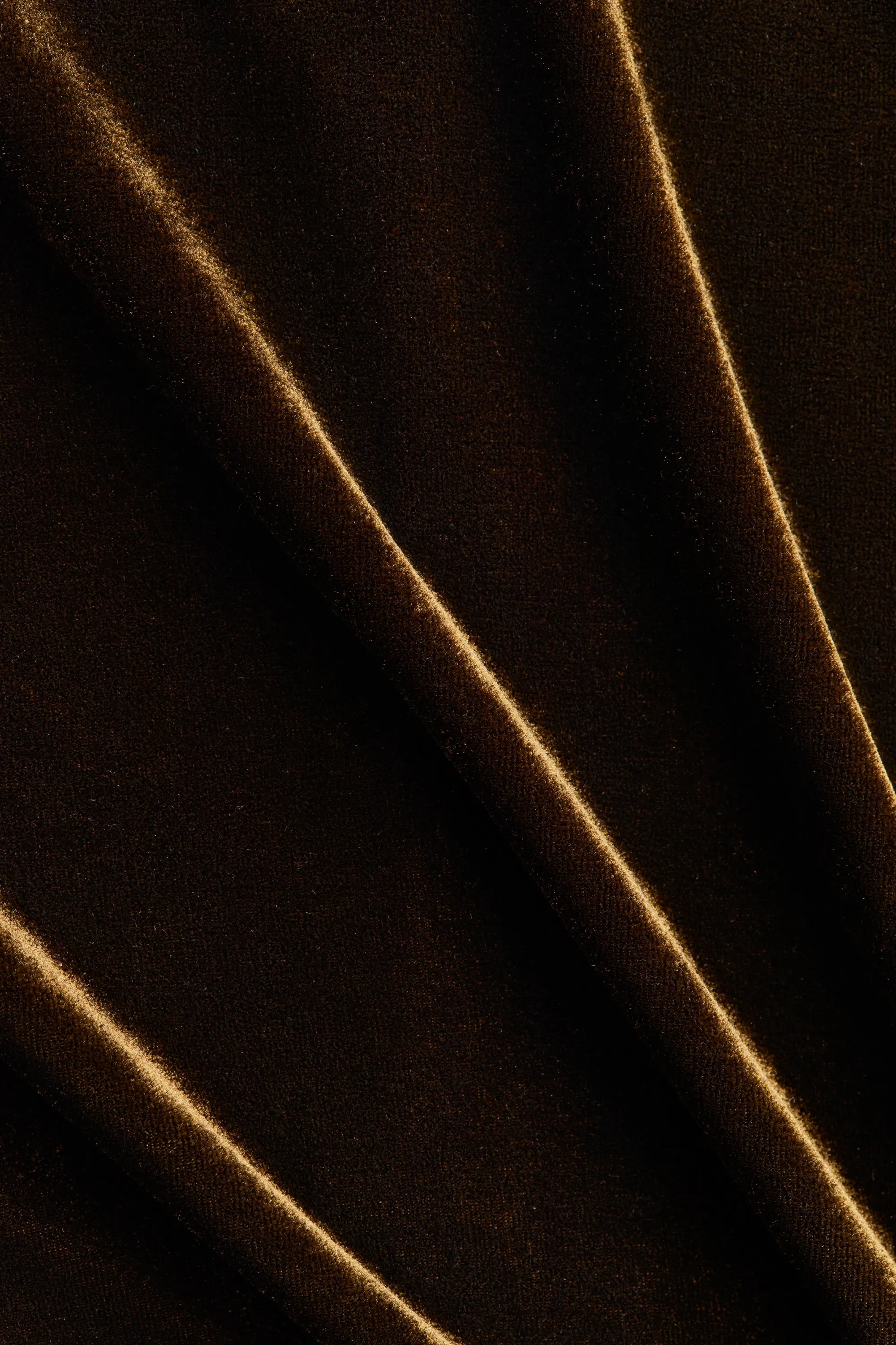 Robe en velours à effet drapé - Olive doré foncé