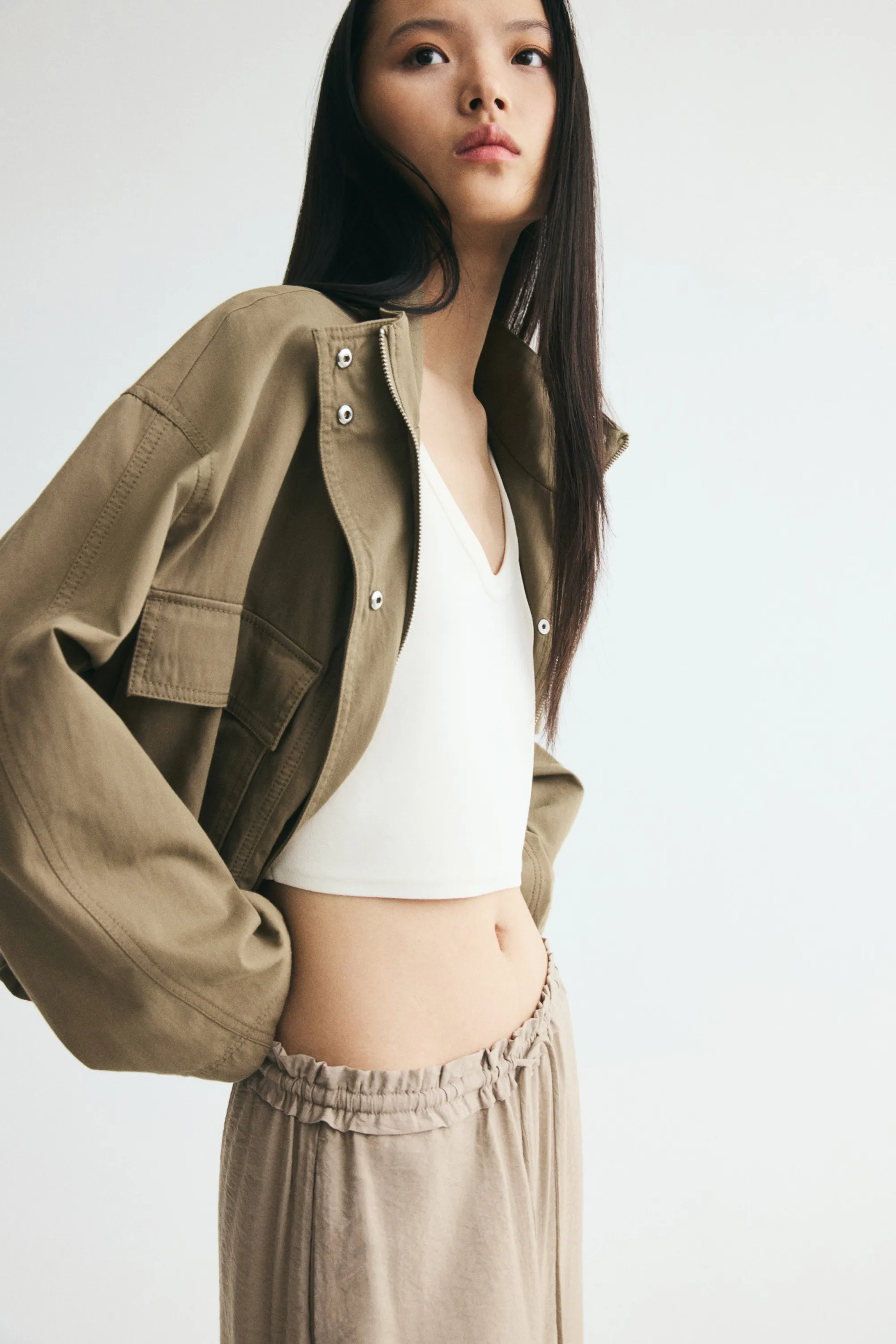 Pantalon à cordon en viscose mélangée - Beige
