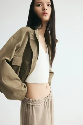 Pantalon à cordon en viscose mélangée - Beige — photo 1