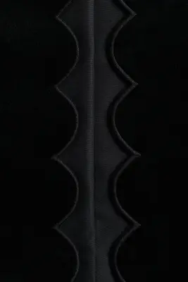 Veste en velours à bords festonnés - Noir — photo 4