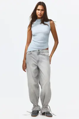 Top asymétrique froissé - Bleu ancien clair — photo 1