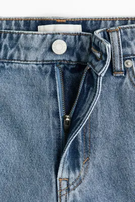 Straight Regular Waist Jeans - Bleu denim/fleuri — photo 5