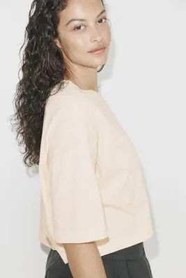 T-shirt oversize - Beige clair — photo 3