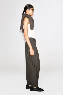 PANTALON BALLON À PLIS - BRUN — photo 4