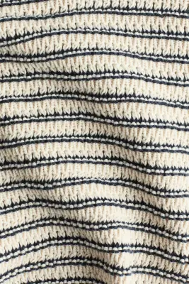 Ensemble 2 pièces en maille de coton - Beige clair/rayures noires — photo 4