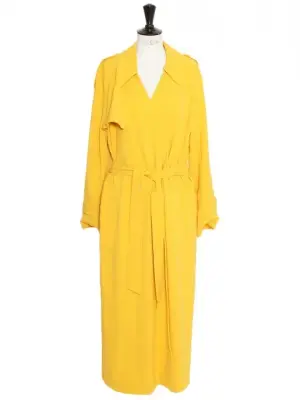 Trench manteau long ceinturé jaune tournesol Prix boutique 750€ Taille 38 à 40 — photo 1