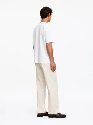 T-shirt carré en interlock - Blanc — photo 1