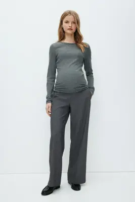 MAMA Pantalon chic à jambes larges - Gris — photo 3
