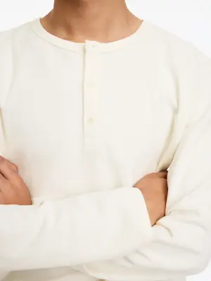 Chemise à col tunisien - Blanc cassé — photo 3