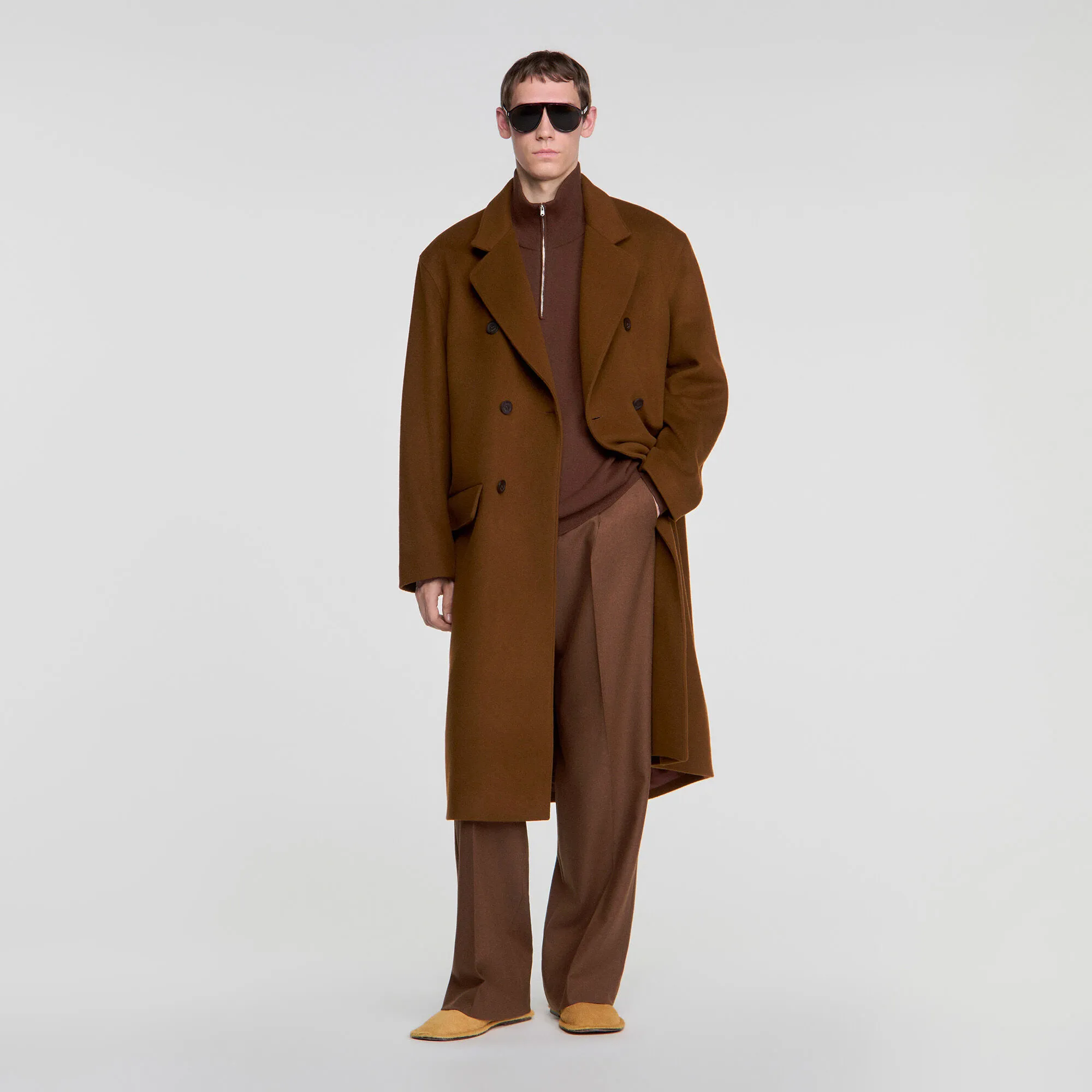 Manteau laine et cachemire croisé