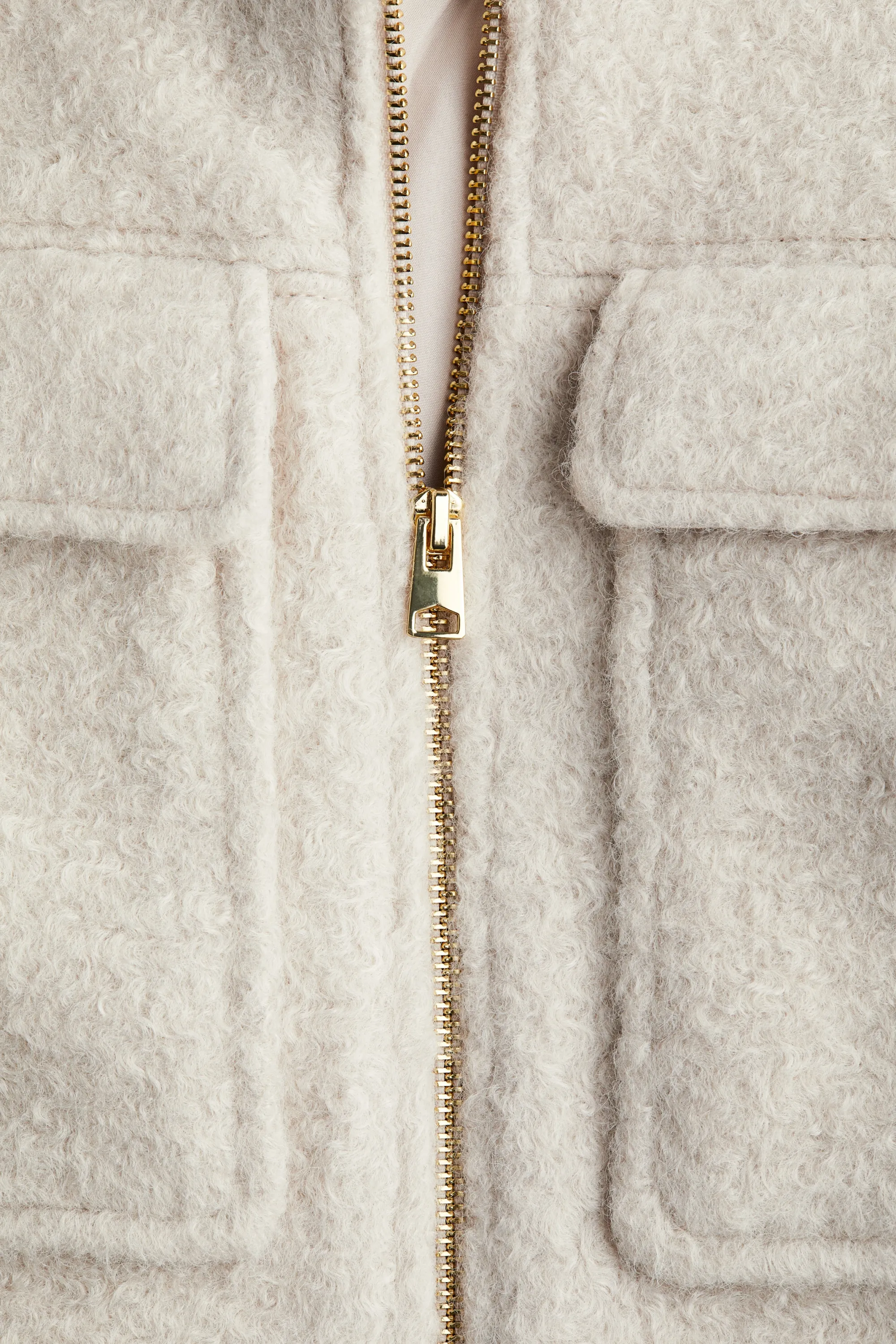 Veste en bouclette - Beige clair