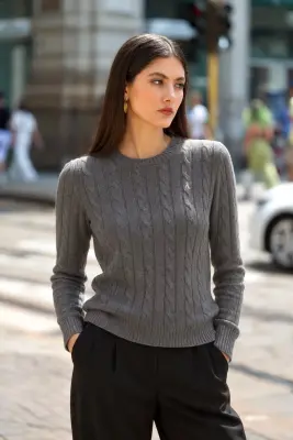 Christina Cotton Cashmere Sweater - Grey — photo 1