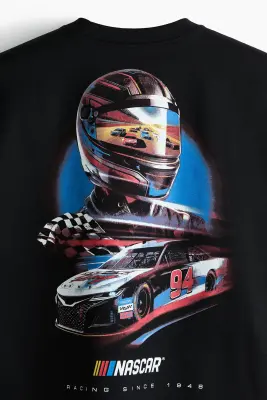T-shirt Oversized Fit - Noir/NASCAR — photo 5