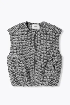 Blouson tweedé sans manches — photo 1