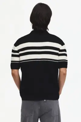 Polo Regular Fit en maille pointelle - Noir/color block — photo 4