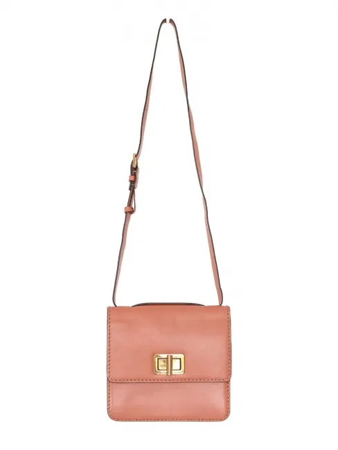 Sac à bandoulière LOUISE en cuir rose Px boutique 1450€