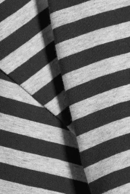T-shirt froncé à manches longues - Rayures noires et grises — photo 3