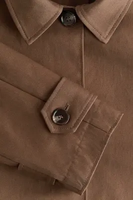 Veste façon trench en coton - Beige foncé — photo 3