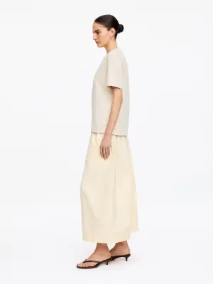 T-shirt signature structuré - Beige clair — photo 2
