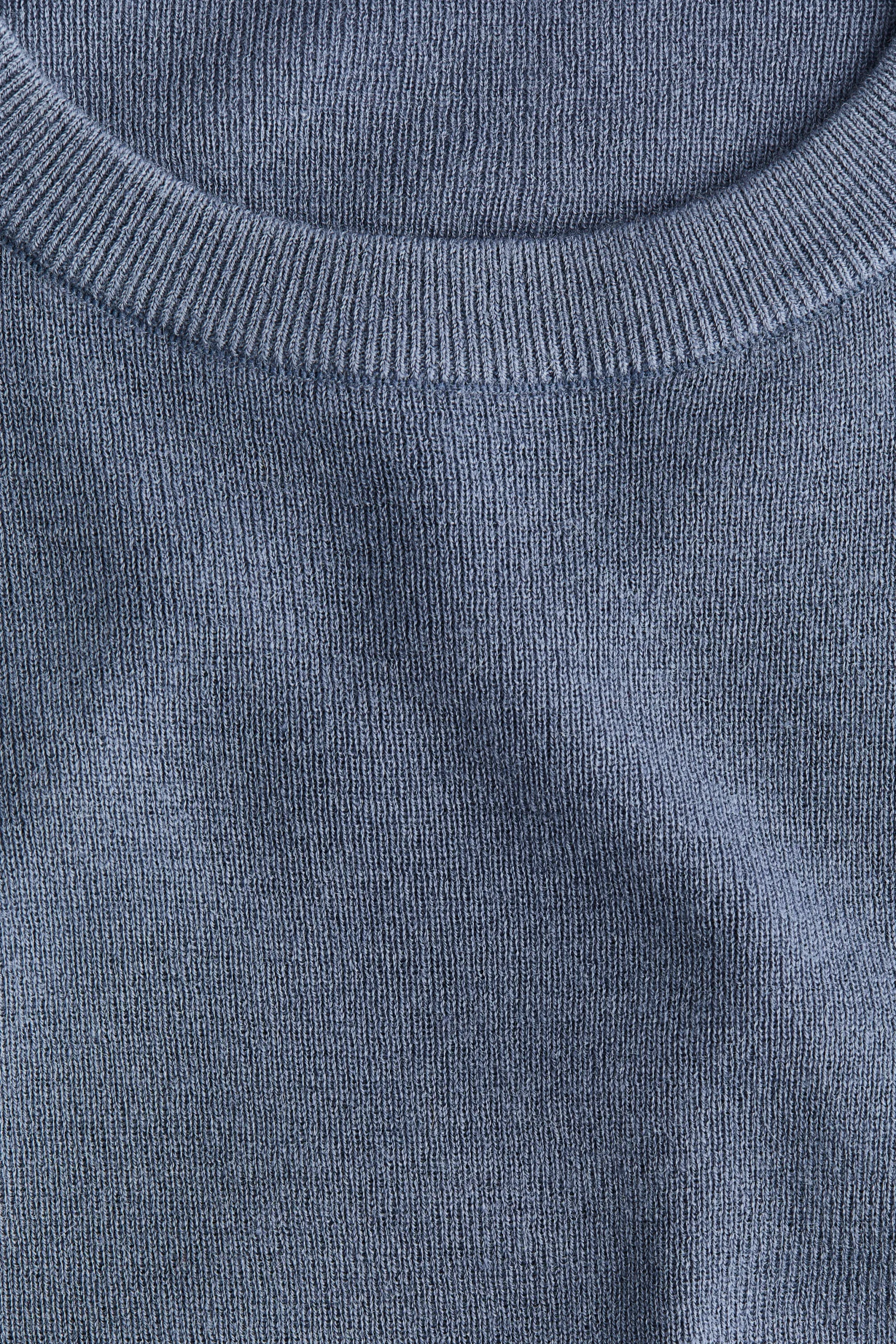 Top en maille fine de cachemire mélangé - Bleu ancien foncé