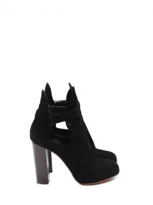 Bottines low boots à talon en bois et suède noir Px boutique 950€ Taille 39 — photo 1