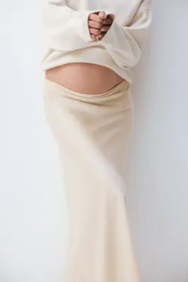 MAMA Slip skirt en satin - Beige clair — photo 1