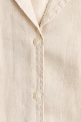 Chemise de plage en lin - Beige clair — photo 3