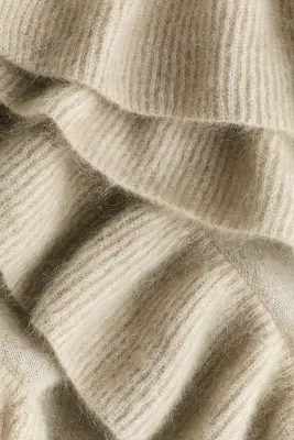 Pull volanté en mohair mélangé - Taupe clair — photo 4