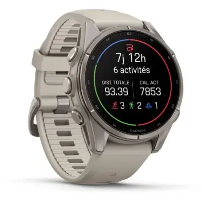 Garmin Fenix 9 amoled 43mm sapphire titane bracelet gris cendré/titanium 010-04761-01 — photo 2