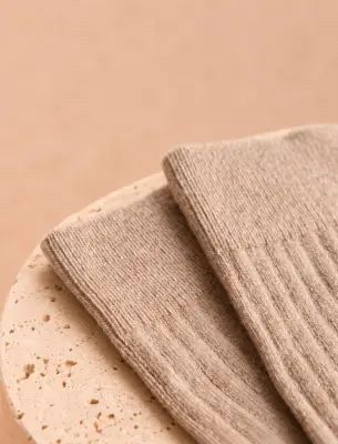 Chaussettes cachemire - Beige — photo 2