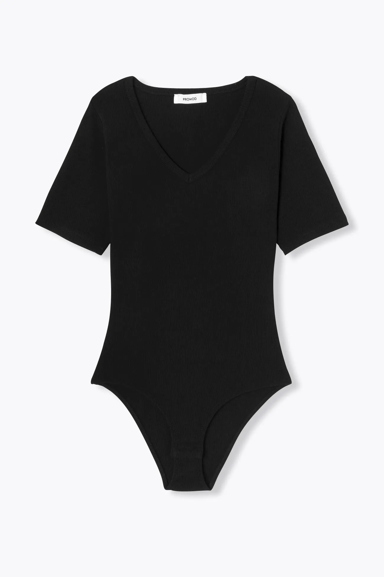 Body côtelé col V Femme