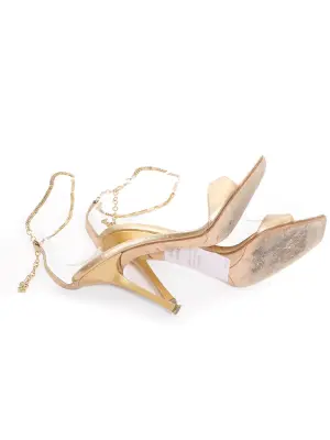 Sandales à talons en cuir métallisé doré Prix boutique 1190€ Taille 37.5 — photo 5