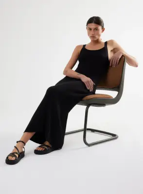 Robe en coton, viscose, élasthanne et fibre métallisée — photo 5