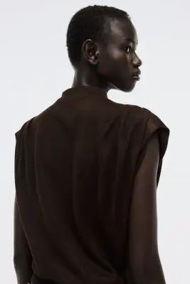Top en maille fine - Marron — photo 2