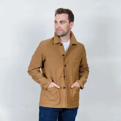 Veste Workwear en Moleskine en Coton Bio 4M/5 - Sand — photo 3