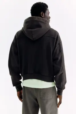 Veste imprimée Oversized Fit avec capuche et zip - Noir/Original — photo 4
