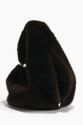 Sac à main avec détail en métal - Marron foncé — photo 2