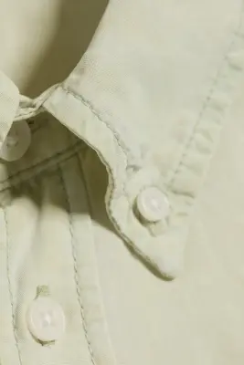 Chemise manches longues en coton - Taupe cendré clair — photo 4