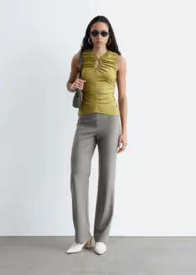 Pantalon droit en laine - Gris — photo 2