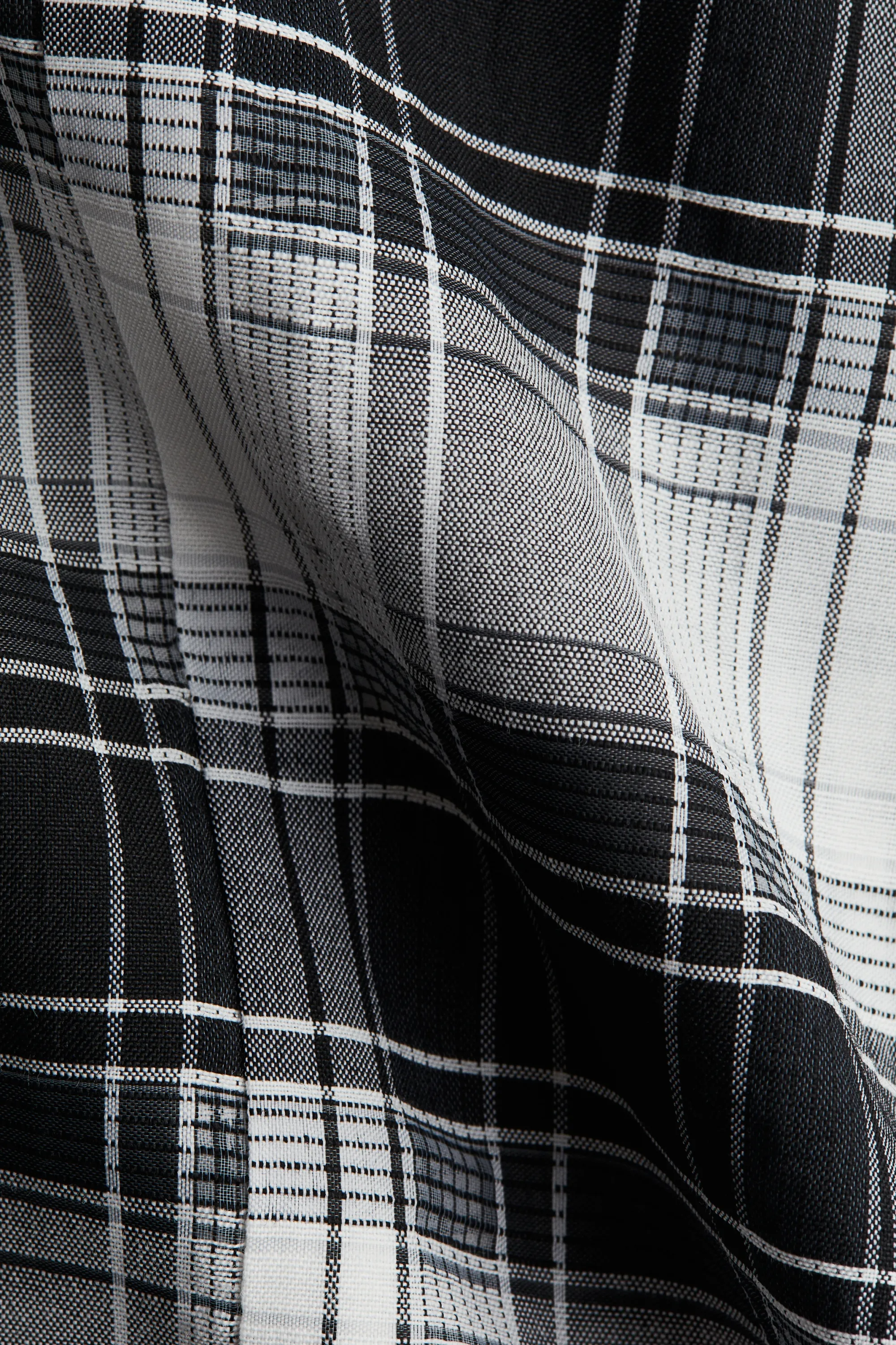 Blouse avec détail façon cape - Noir/carreaux