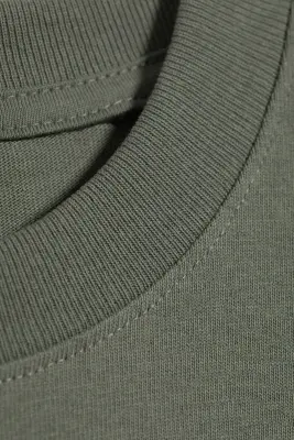 T-SHIRT COUPE DÉCONTRACTÉE - Vert kaki cendré clair — photo 3