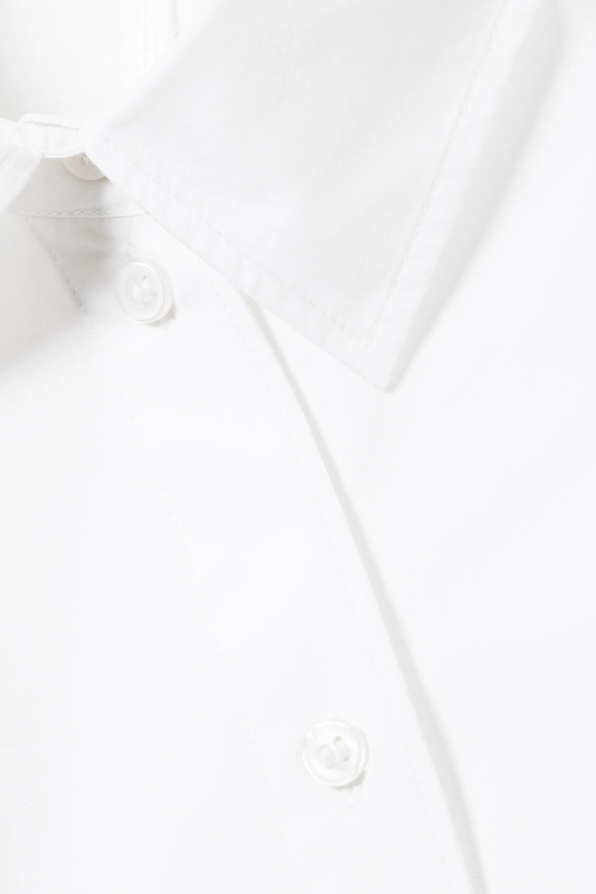 Chemise ajustée en popeline asymétrique - Blanc