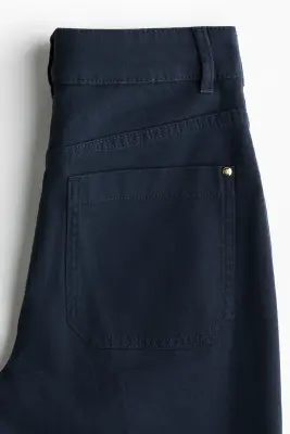 Pantalon évasé en toile - Bleu marine — photo 5